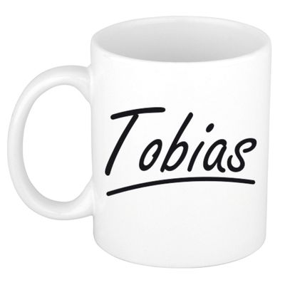 Naam cadeau mok / beker Tobias met sierlijke letters 300 ml
