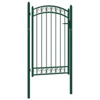 Poort met gebogen bovenkant 100x150 cm staal groen