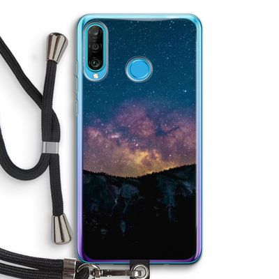 Travel to space: Huawei P30 Lite Transparant Hoesje met koord