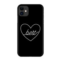 Best heart black: Volledig geprint iPhone 11 Hoesje