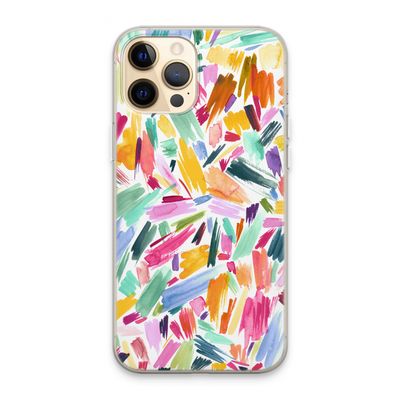 Watercolor Brushstrokes: iPhone 13 Pro Max Transparant Hoesje