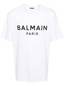 Balmain t-shirt en coton à logo imprimé - Blanc