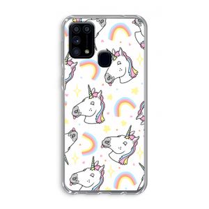 Rainbow Unicorn: Samsung Galaxy M31 Transparant Hoesje