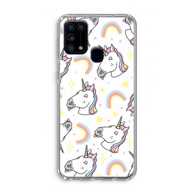 Rainbow Unicorn: Samsung Galaxy M31 Transparant Hoesje