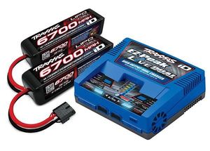 Traxxas 8S set (2X 2890X 14.8V 6700mAh LiPo & 1X 2973 Dual ID charger)