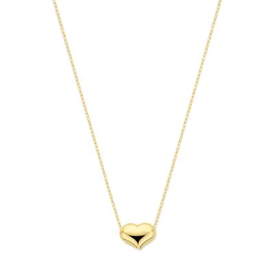Prachtig 14k Geelgouden Collier met Hartje - Verstelbare Draaglengte 42-45 cm
