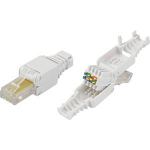 TRU COMPONENTS 93014c935 RJ45-stekker, gereedschapsloos Stekker, recht Natuur 1 stuk(s)