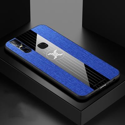 Voor vivo S1/V15 XINLI stiksels doek textuur schokbestendig TPU beschermhoes (blauw)