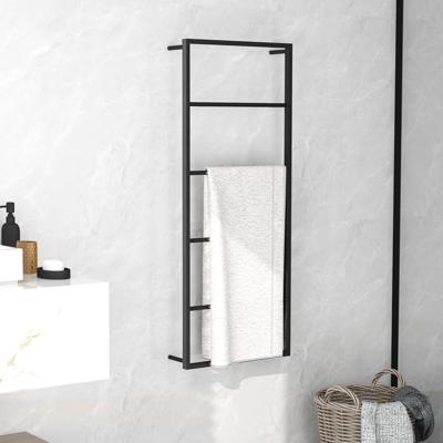 VidaXL Handdoekenrek 45x10x115 cm staal zwart