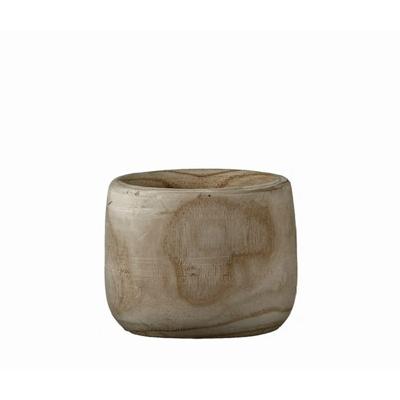 Mica Decorations Bloempot - hout - voor binnen en buiten - 14 cm - Plantenbak
