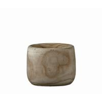 Mica Decorations Bloempot - hout - voor binnen en buiten - 14 cm - Plantenbak