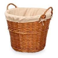 Rieten opberg mand - gevlochten riet - bruin - 51 x 45 x 28 cm - met hengsels
