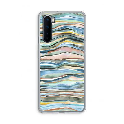 Watercolor Agate: OnePlus Nord Transparant Hoesje