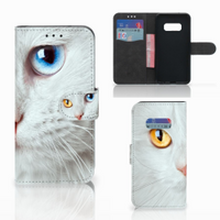 Samsung Galaxy S10e Telefoonhoesje met Pasjes Witte Kat