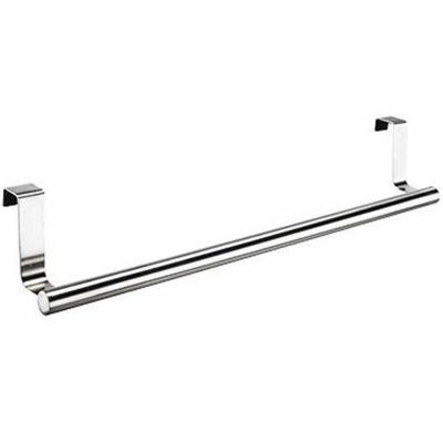 Theedoek / handdoek rek voor kastdeurtje - zilver - RVS - 40 x 9 x 7 cm - handdoek hanger
