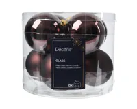 Decoris kerstballen glas 8st zwarte truffel 7cm Decoris kerstballen glas 8st zwarte truffel 7cm