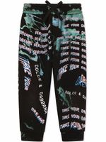 Dolce & Gabbana Kids pantalon de jogging à imprimé graphique - Noir