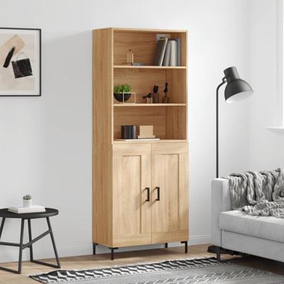 Hoge kast 69,5x34x180 cm bewerkt hout sonoma eikenkleurig