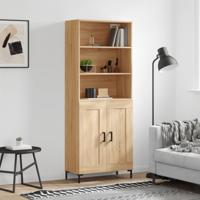Hoge kast 69,5x34x180 cm bewerkt hout sonoma eikenkleurig