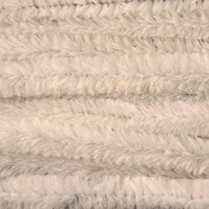 Chenille draad - 50x - wit - 14 mm x 50 cm - hobby/knutsel materialen