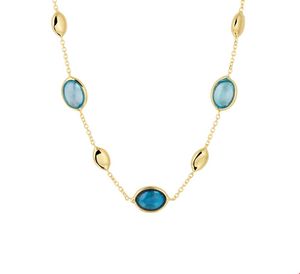 TFT Collier Geelgoud London Blue En Blauw Topaas 41-45 cm