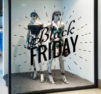 Black Friday sticker etalage met strepen