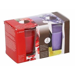 Geurkaarsen set wilde cranberry en lavendel/vanille in glas   -