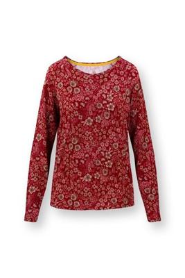 Pip Studio Pip Studio Tina Long Sleeve Top Daisy Dreams Red M