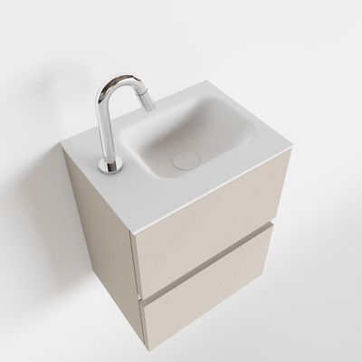 Toiletmeubel Mondiaz Ada | 40 cm | Meubelkleur Linen | Lex wastafel Talc Links | 1 kraangat
