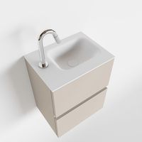 Toiletmeubel Mondiaz Ada | 40 cm | Meubelkleur Linen | Lex wastafel Talc Links | 1 kraangat