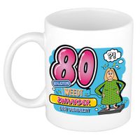 Cadeau mok - 80 weegt zwaarder dan verwacht - keramiek - 300 ml