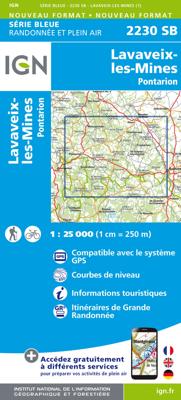 Wandelkaart - Topografische kaart 2230SB SB - Serie Bleue Lavaveix-les-Mines, Pontarion | IGN - Institut Géographique National