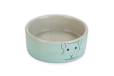 Beeztees Beeztees Caviabakje Frinca Keramiek Grijs/Mint Diam. 10cmx4,5cm