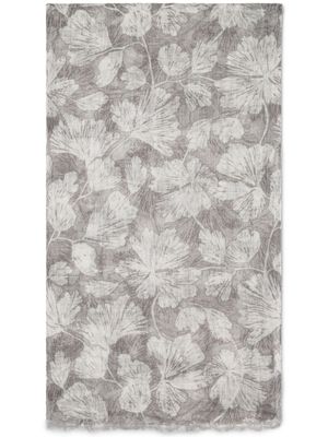 Brunello Cucinelli écharpe en lin à fleurs - Tons neutres