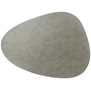 Unique Living placemats Floris lederlook - 1x - 39 x 30 cm - zilver - PU leather - tafel