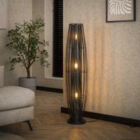 LifestyleFurn Vloerlamp 'Roxann' 3-lamps, kleur Charcoal