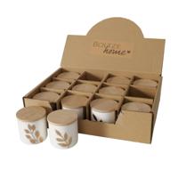 Boltze Home Voorraadpotje met blad goud 5x5cm