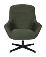 ZILT Draaibare Fauteuil 'Yaki' Bouclé, kleur Groen