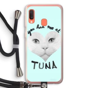 You had me at tuna: Samsung Galaxy A20e Transparant Hoesje met koord