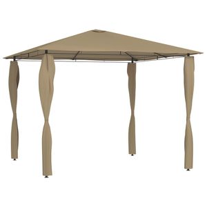 Prieel met paalhoezen 160 g/m 3x3x2,6 m taupe