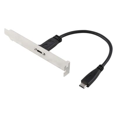 20cm paneel beugel Header USB-C / Type-C Female naar mannelijke uitbreiding draad Connector kabel snoer