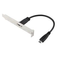 20cm paneel beugel Header USB-C / Type-C Female naar mannelijke uitbreiding draad Connector kabel snoer