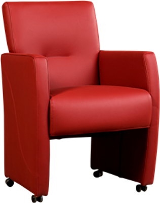 Rode leren moderne eetkamerfauteuil Pleasure - Toledo Leer Red (rood leer)