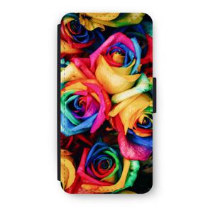 Neon bloemen: iPhone 7 Plus Flip Hoesje