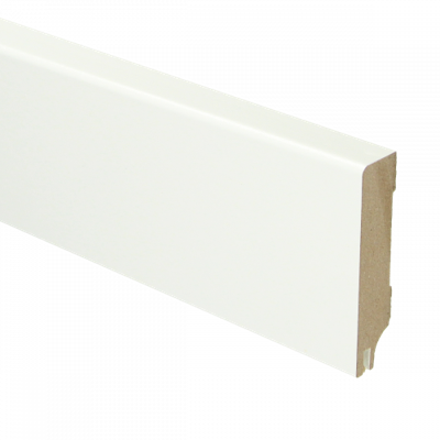 MDF Moderne plint 70x15 voorgelakt RAL9016 + uitsparing - lengte 240cm