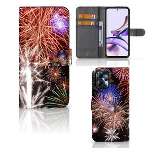 Motorola Moto G13 | G23 Wallet Case met Pasjes Vuurwerk