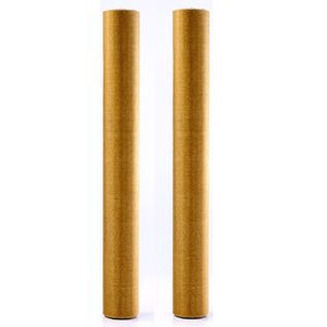 2x rollen gouden organza stof met glitters 36 cm breed