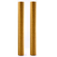 2x rollen gouden organza stof met glitters 36 cm breed