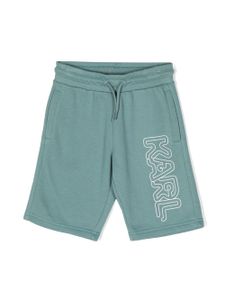 Karl Lagerfeld Kids short de sport à logo imprimé - Vert