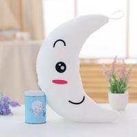 Creatief speelgoed lichtgevende kussen zacht gevulde pluche speelgoed cadeau voor kinderen kinderen meisjes (witte maan)